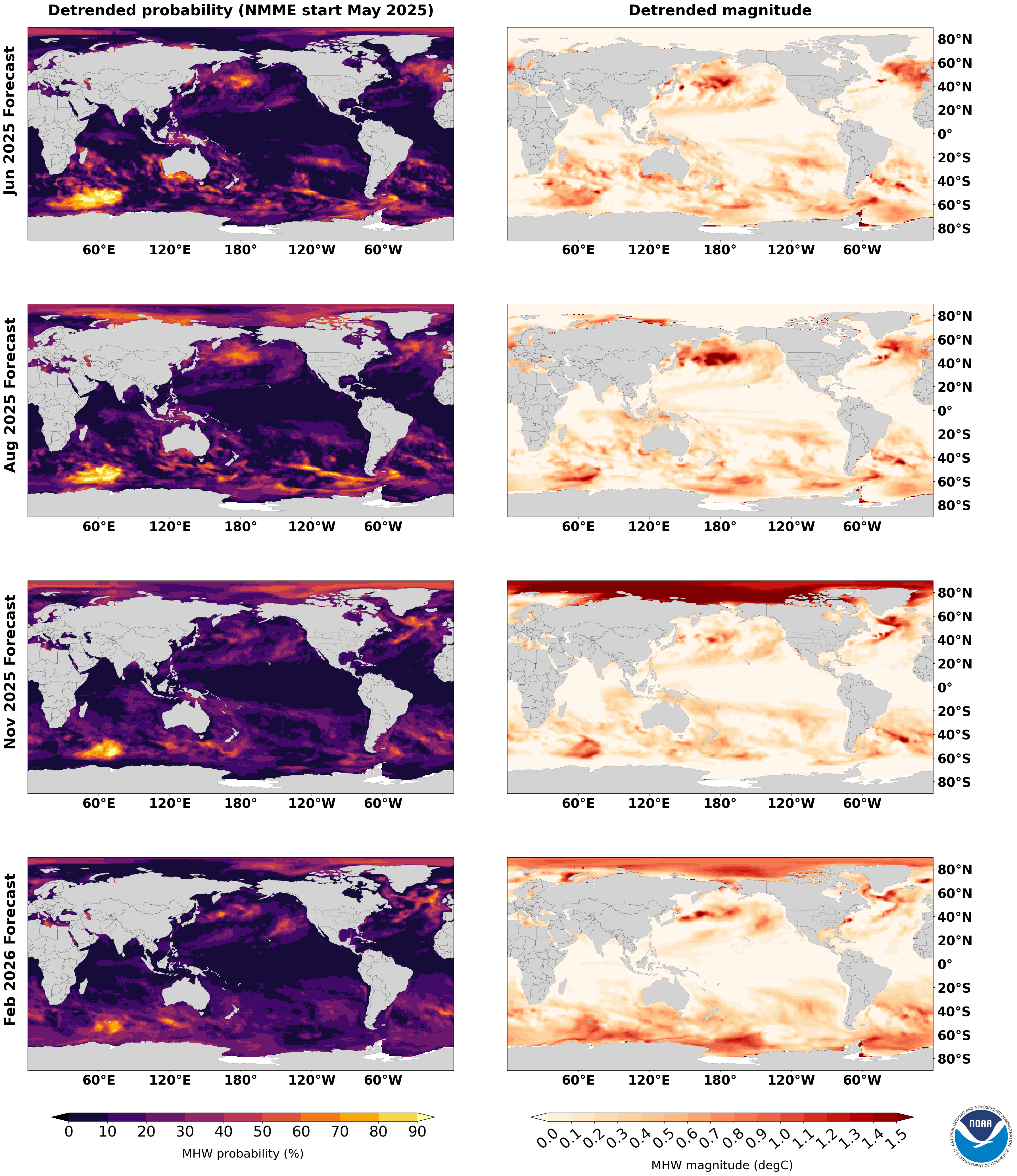 Marine Heatwave Map (warming trend removed)